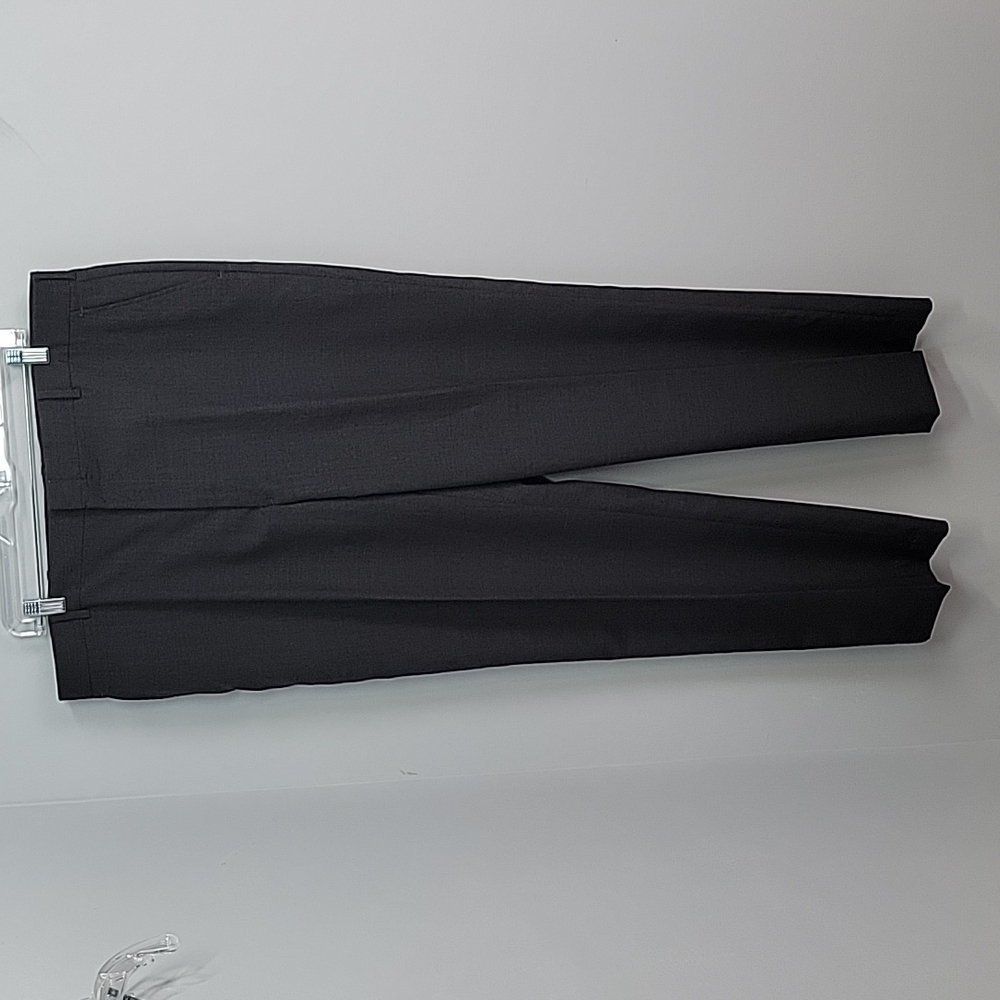 LANDS' END Men's Gray Wool Flat Front Suit Pants